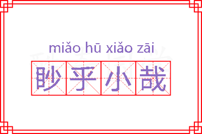 眇乎小哉